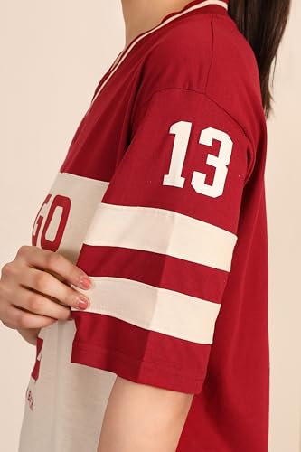 Image of BLACKSTEP Women Oversized Cotton Jersey Tshirt | Loose Fit Streetwear Casual Top | Drop Shoulder Longline T Shirt for Girls College Wear Travel Gym Daily Outfit