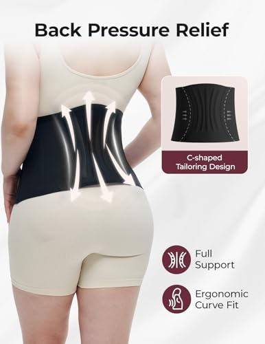 Momcozy Ergowrap Postpartum Belly Band for Natural and C-Section Recovery, Abdominal Binder with 3D Abdomen Lifting & Ergonomic Back Support, Seamless Belly Wrap Shapewear for Post Surgery Recovery4