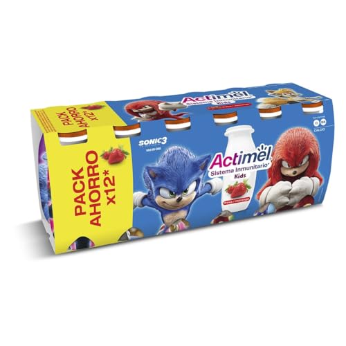 Danone Actimel Fresa - Paquete de 12 x 8.33 ml - Total: 100 ml
