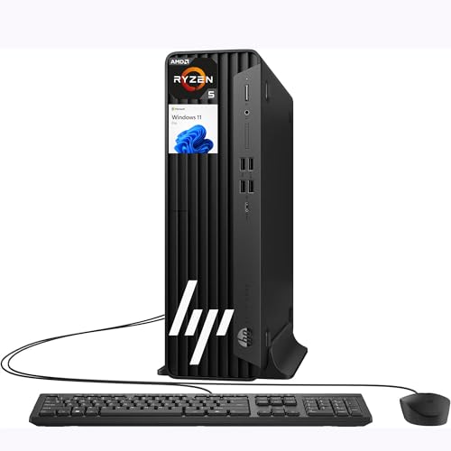 Image of HP Desktop PC Elite SFF G9| 6-core 5GHz Ryzen-5 Processor(1.3 Times Faster Than Intel i7-1255U) | 128GB DDR5 RAM, 4TB SSD| WiFi| Bluetooth| HDMI, USB, RJ-45| Windows 11 Pro| Wired KB & Mouse