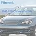Pair Headlight Assembly Set For 2003 2004 2005 2006 2007 2008 Toyota Corolla CE LE S Replacement Headlamps Matte Black Housing Clear Reflector and Lens Driver and Passenger Side Bumper light(LH&RH)