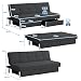 COSTWAY 3 Seater Convertible Sofa Bed, Click Clack Reclining Sleeper Couch with Stainless Steel Legs, Fabric Tufted Upholstered Sofa Settee for Living Room Bedroom (with 2 Storage Drawers, Black) COSTWAY 3 Seater Convertible Sofa Bed, Click Clack Reclining Sleeper Couch with Stainless Steel Legs, Fabric Tufted Upholstered Sofa Settee for Living Room Bedroom (with 2 Storage Drawers, Black)