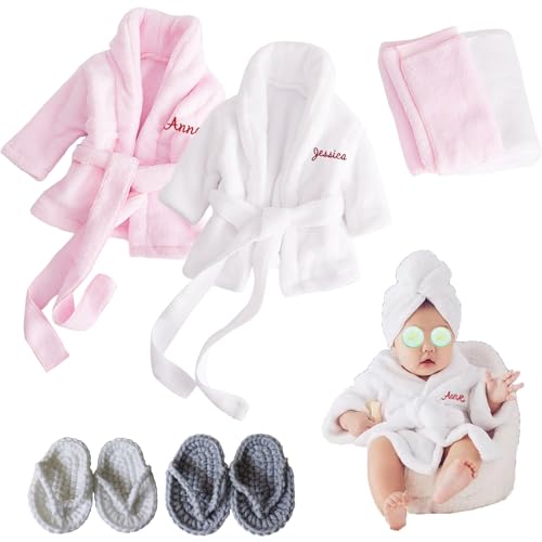 Bata de bebé personalizada con nombre bordado, bata de baño para regalo baby showers y regalos de cumpleaños