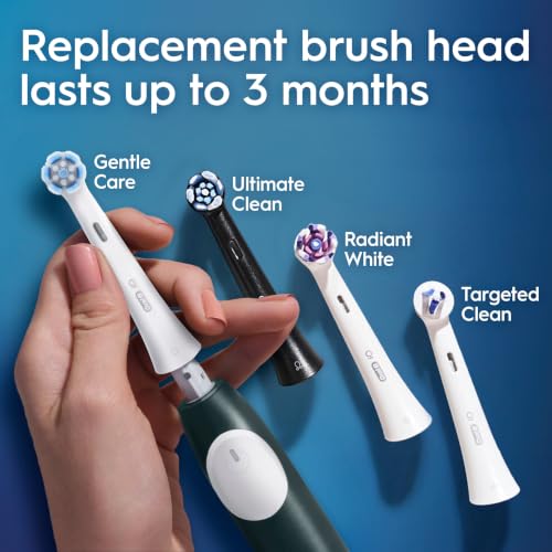 Oral-B Rechargeable Electric Toothbrush, iO2 Starter Kit, 3 Cleaning Modes, Automatic Pressure Sensor to Protect Gums, 2 Brush Heads, Forest Green - image 9
