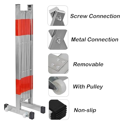 Clôture de circulation rétractable en acier inoxydable 1x5m pour isolation - 7