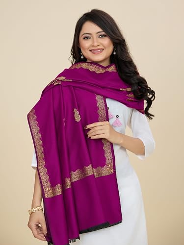 Image of Weavers Villa - Women's Beautiful Maroon Shawls, Stoles