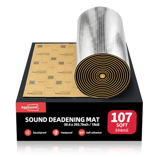 AggSound Sound Deading Material for Cars, 394mil(10mm) 107.64sqft Sound Deadening Mat - Automotive Noise Insulation and Vibration Dampening Material Foam for Auto Audio, Door, Roof, Floor and Trunk