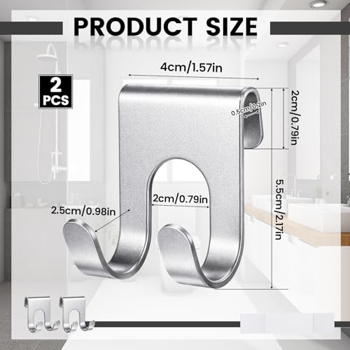 SHENLIU 2 Stück Rasierer Halterung Dusche, Edelstahl Rasierhalter Dusche Ohne Bohren Selbstklebende Rasiererhalter Dusches Wasserdicht Rasierhaken Rasier Halter für Badezimmer Küche Wand(Silber)