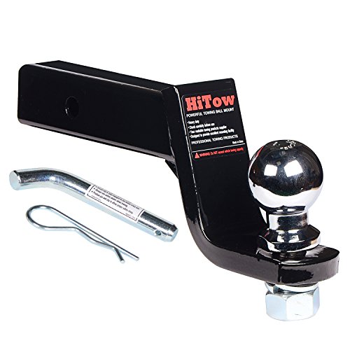 HiTow Trailer Hitch Loaded Ball Mount Class III/IV 4" Drop with 2" Hitch Ball & 5/8" Pin Kit (GTW 5,000 lbs)