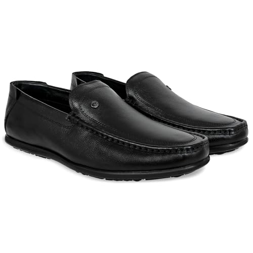 Image of Allen Cooper Genuine Leather Casual Shoes with Ankle Support, Anti Slip Technology, Better Padded and Cotton-Like Memory Foam Cushion Insole(24815Color Options- Black /Brown, Sizes- 6,7,8,9,10)