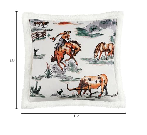 Image of Indigo Hill by HiEnd Accents Ranch Life 18x18 Rustic Throw Pillow