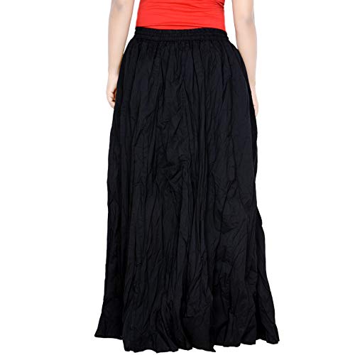 Image of Sttoffa Women Solid Color Maxi Plain Cotton Full Length White Skirt 40 inch Long Cotton Long Skirt