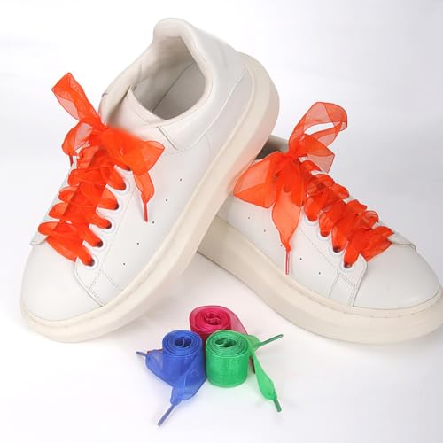 10 Pairs 120cm Flat Snow Yarn Shoelaces Colorful Shoelaces Fashion Shoe Laces Satin Ribbon Shoe Laces Sneaker Shoestrings for Women Girls2