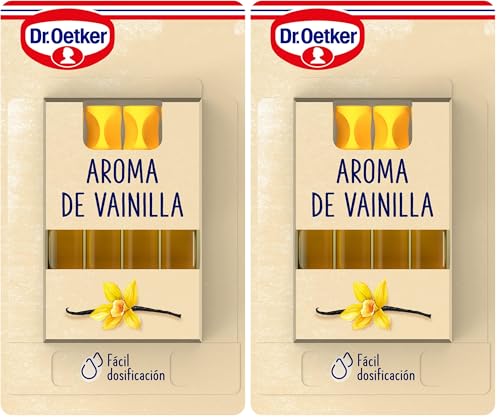 DR. OETKER Aroma de Vainilla, Esencia de Vainilla Especial para Repostería y Bebidas - Pack de 4 frascos monodosis de 2ml cada uno (Cantidad Total 8ml) (Paquete de 2)