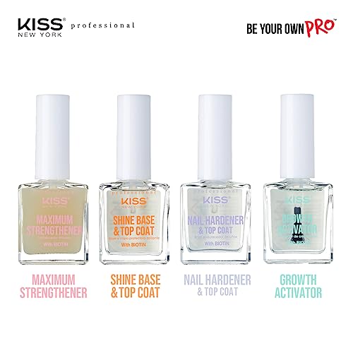 Kiss New York Nail Strengthening Treatment, Infused with Biotin, Propolis, Tea Tree Oil, Fingernail and Toenail, Eliminate Discoloration, Made in Korea