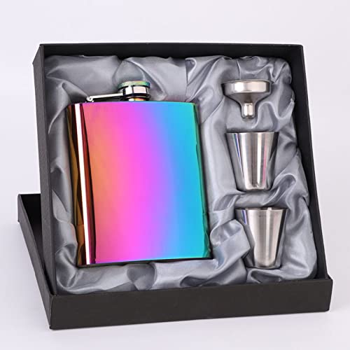 Flasque alcool 7 oz en acier inoxydable avec tasses et entonnoir étanche pour camping