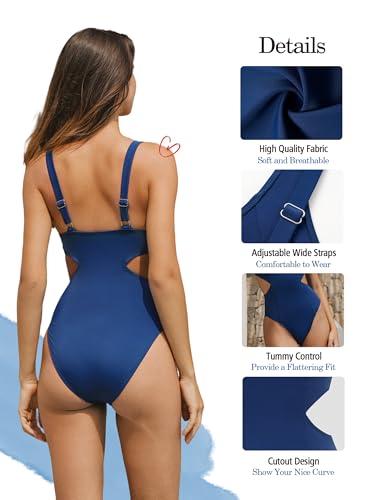 Image of Women One Piece Swimsuit Cut Out Monokini Swimwear