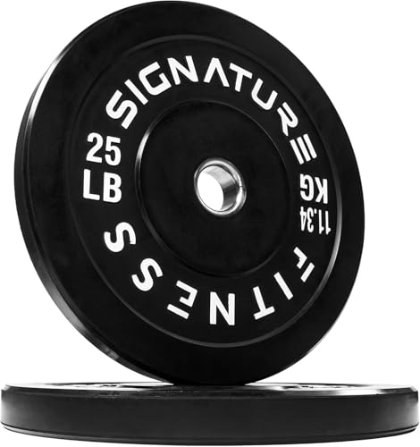 Fitvids 2' Olympic Bumper Plate Weight Plates with Steel Hub, 25LB, Pair