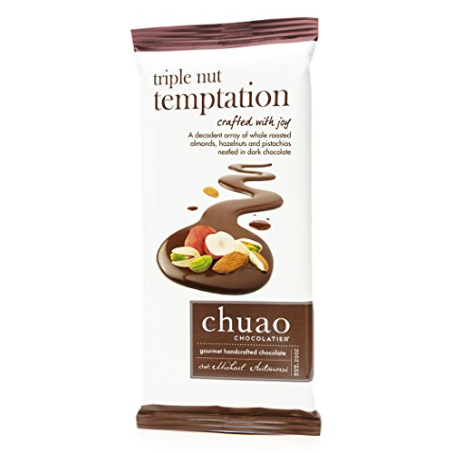 Chuao Chocolatier Triple Nut Temptation Dark Chocolate Bars | Gourmet Chocolate Roasted Nuts European No Preservatives | For Gift Baskets, Christmas, Valentines Day, Gifts For Women, Men, Birthday, Thank You, Care Package | 10 Ct #TOP18