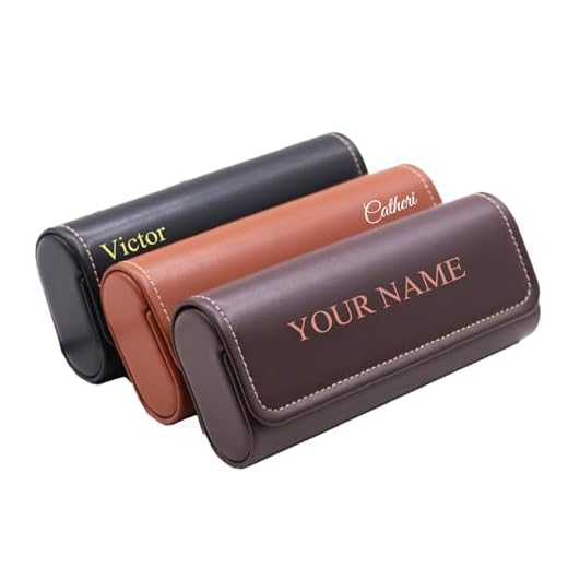 KakaTify Custom Glasses Case for Men Vintage Eyeglass Holder Personalized Initials Sunglass Hard Shell DIY Soft Leather Protective Case For Birthday Anniversary Holiday Gifts