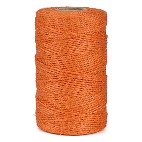 jijAcraft 100M Orange Jute String Twine, 2MM 3-PLY Craft Garden String for Gift Packaging/Decoration Cover