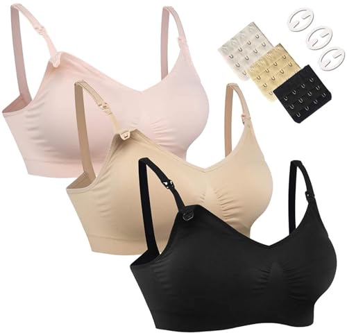 HOFISH Confezione da 3 Reggiseni Allattamento Senza Cuciture – con