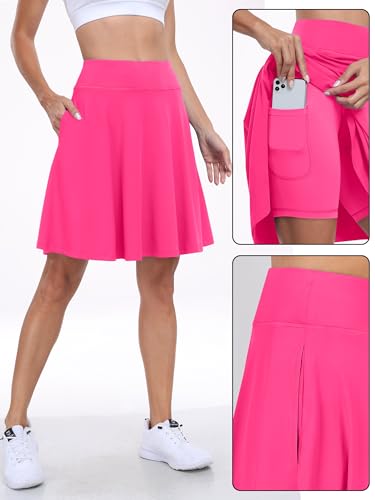 Image of ANRABESS Knee Length Skorts Skirts for Women 2026 Summer High Waisted Golf Tennis Skirt Casual Travel Built-in Shorts Clothes