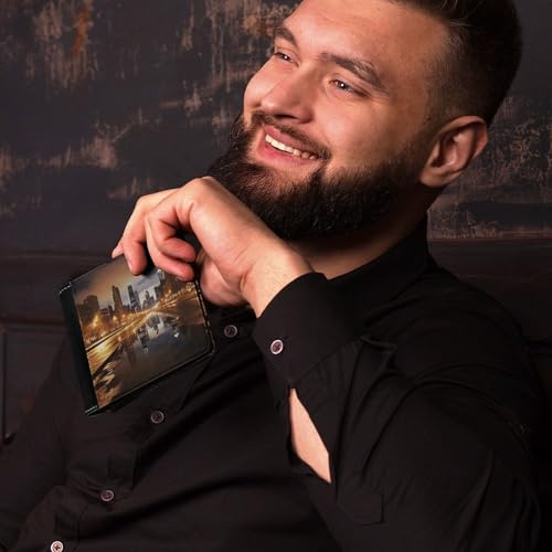 Chicago Bifold Wallets for Men Pu Leather Durable Personalized Mens Wallets for Work Or Daily Use4