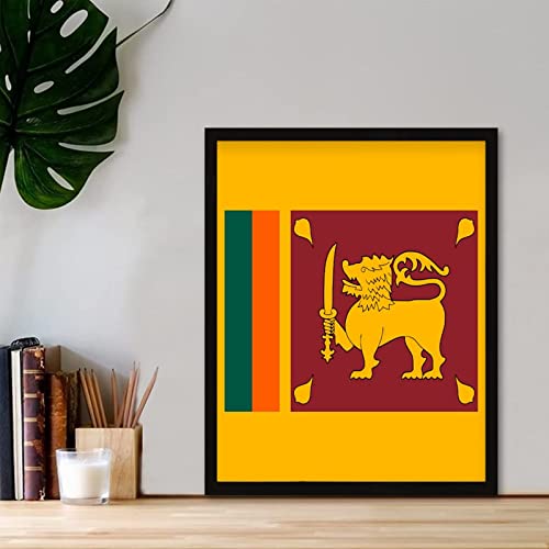 Drapeau du Sri Lanka en bois pour sublimer votre chambre exotique