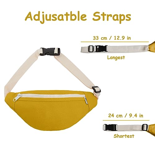 amokk Canvas Fanny Pack for Kids Crossbody Waist Bag for Unisex Toddler Boys Girls (Yellow) by amokk - Used condition - Image 2