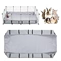 Waterproof Guinea Pig Cage Liner Mat, 47.64" x 24" Guinea Pig Bedding Washable Tarp Bottom Small Animal Pee Pads for Hamster Rabbit Ferrets Hedgehogs Hamsters