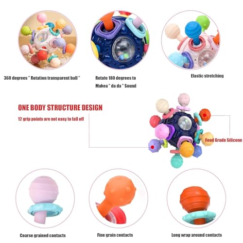 Image of Baby Montessori Sensory Toys for 0-6 6-12 Months, Baby Teether Teething Toys for Babies 0 3 6 9 12 18 Months, Newborn Infant Learning Developmental Toys Gifts for 1 2 Year Old Boys Girls