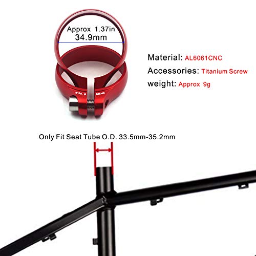 image for corki Bike Seatpost Collar Aluminium Alloy Bicycle Seatpost Clamp 34.9