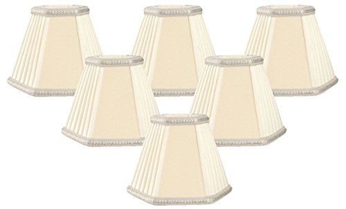 6 Pack, Royal Designs Decorative Trim Hexagon Empire Chandelier Lamp Shade, 2.5 x 5 x 4.5, CS-505EG/BG-6