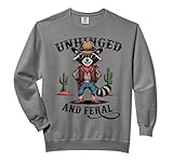 Unhinged Feral Raccoon Cowboy Men Toddler Funny Trash-Panda Comfort Colors Adult Sweatshirt