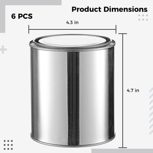 Latas de metal vacías sin forro con tapas estancas resistentes para pinturas 5