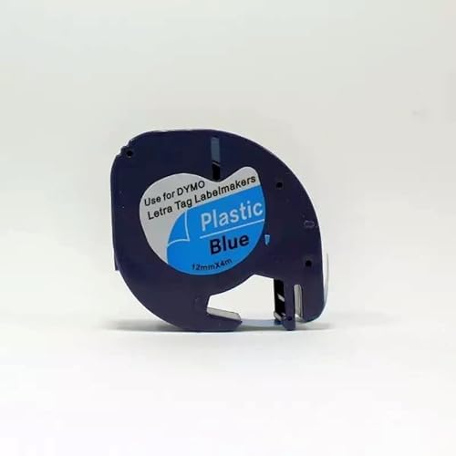 Fita Adesiva Plástica Compatível com 91335 / 91205 azul 12mm para Rotulador Letratag LT-100H LT-100T
