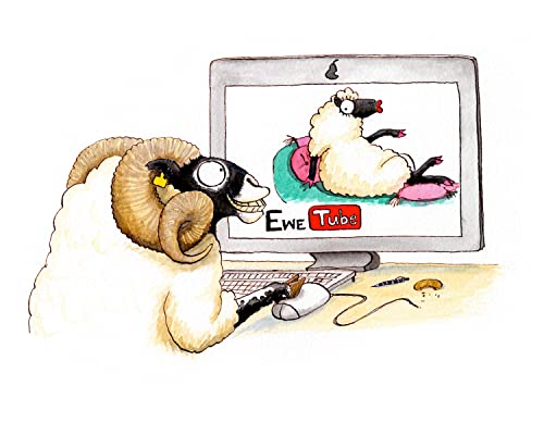 Tarjeta de felicitación de oveja divertida. Tubo Ewe de Alex Underdown Una gran idea de regalo para los agricultores, pequeños propietarios y pastores