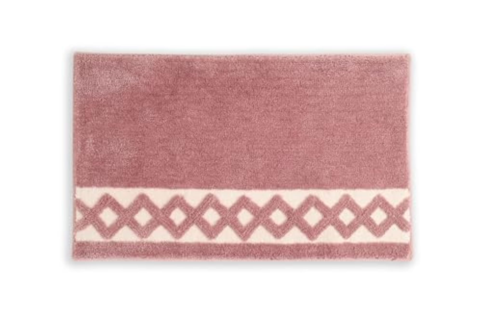 Microfiber Bathmat with Zigzag Diamond Motif, Non-Slip