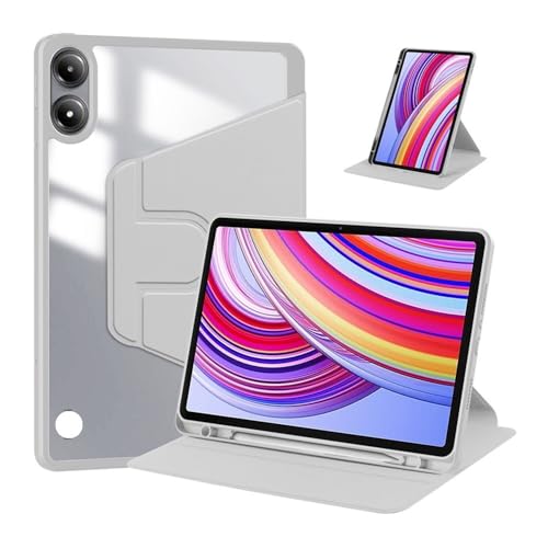 Funda para Redmi Pad Pro 12.1 que evita caídas con trasera acrílica y giro 360 grados