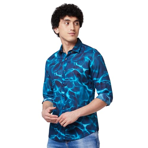 Image of Spykar Cotton Printed Half Sleeve Regular Fit Shirt for Men