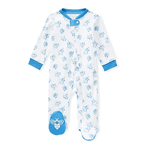 Image of Burt's Bees Baby unisex-baby Sleep & Play, Organic One-piece Romper-jumpsuit Pj, Zip Front Footed Pajama