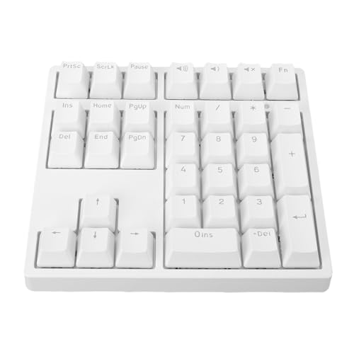 Generisch Mechanischer Ziffernblock mit 34 Tasten, USB-C-Anschluss, blauen Schaltern, RGB-Hintergrundbeleuchtung, f&uuml;r Laptops und Desktop-PCs, Plug & Play (Schwarz) (Wei&szlig;)