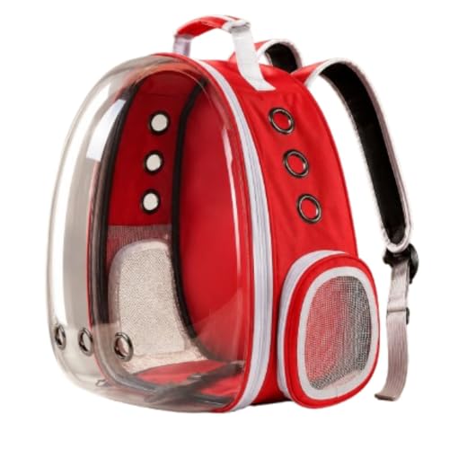 Image of Large Cat Backpack Carrier ExpandablePet Carrier Backpack for Small Medium Cats Fit Up to 18 Lbs, Foldable Puppy Backpack Carrier for Travel,Hiking (Red, Bubble)