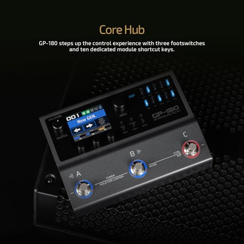 VALETON Multi-Effekt Prozessor mit HD-Modelling, 200+ Effekten, IR & NAM, Looper, Drum Machine, USB Audio Interface GP-180