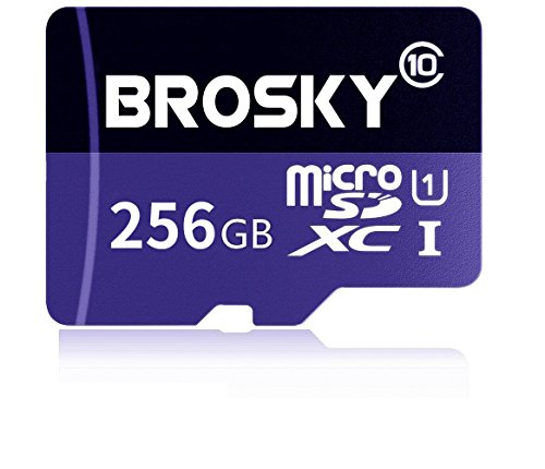 BROSKY 256GB Micro SD Card High Speed Class 10 Micro SD SDXC Card with Adapter