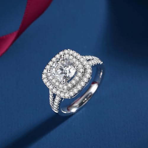 Moissanite Rings for Women Different Cut D Color VVS1 Moissanite Engagement Ring S925 Sterling Silver Ring Promise Wedding Rings for Wedding Anniversary2