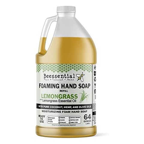 Beessential All Natural Foaming Hand Soap Refill Bulk, 64 oz Lemongrass Cover