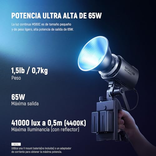 Iluminacion video continua RGB de mano para creadores de contenido 2