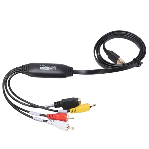 TIKATARER Karta Przechwytywania Wideo USB2.0, Konwerter Wejścia S Video, Adapter Cyfrowy 1080P do Konwersji VHS, Mini DV, VCR i DVD